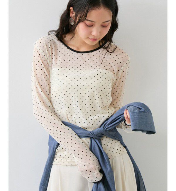 VIS「フロッキードットチュールプルオーバー」|Tシャツ・カットソー|