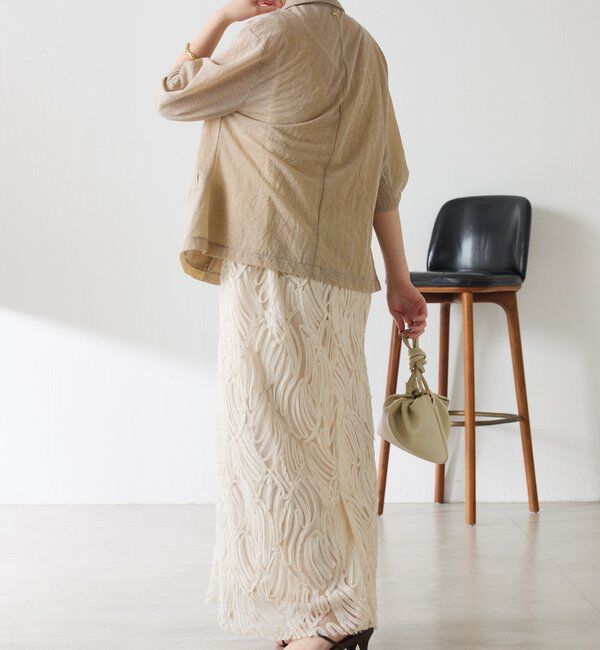  「【冷房/紫外線対策/カットソー生地】シアーハーフスリーブカットジャケット」|Tシャツ・カットソー|