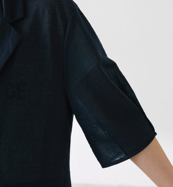  「【冷房/紫外線対策/カットソー生地】シアーハーフスリーブカットジャケット」|Tシャツ・カットソー|