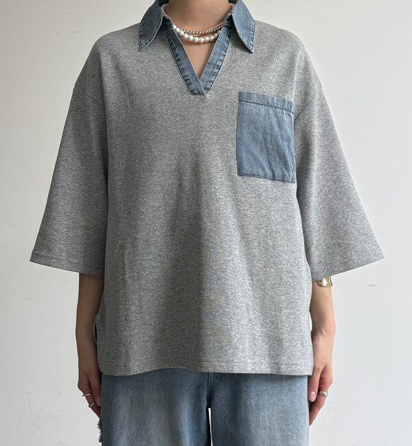  「【WEB限定】ダンガリードッキングトップス」|Tシャツ・カットソー|