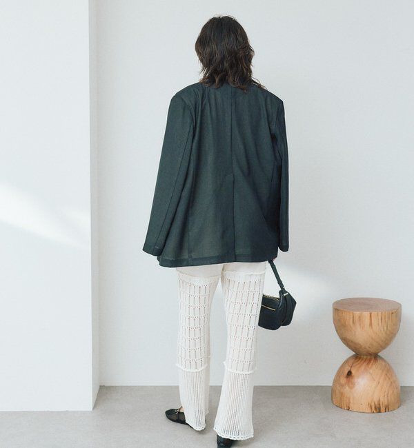  「【a Nice （ア ・ニース）】クロシェトリムニットパンツ」|チノ|