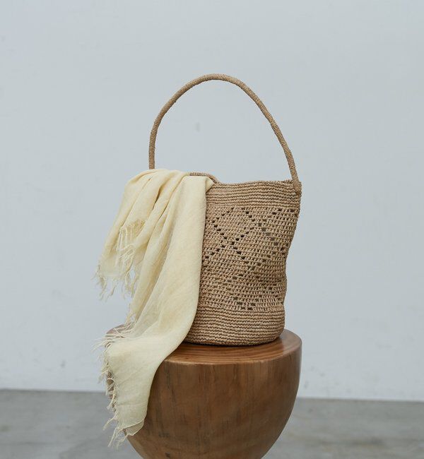  「【MIORA】ラフィアワンハンドルバッグ」|トートバッグ|ベージュ