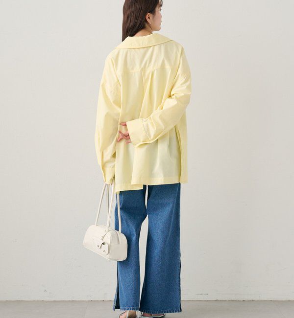  「ボタンスリットフレアデニム」|デニム|