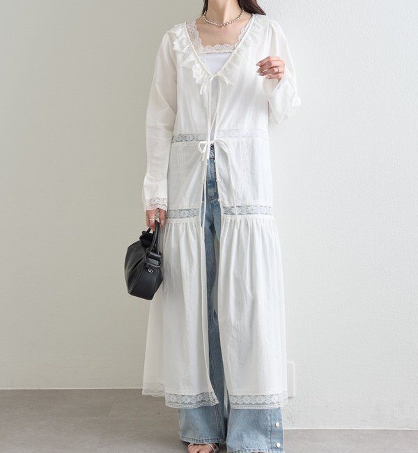  「ボタンスリットフレアデニム」|デニム|