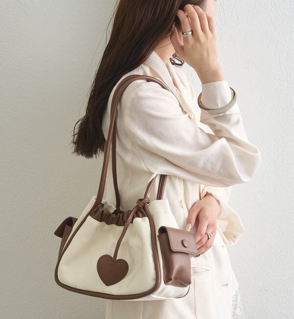  「ハートチャーム付きコンビBAG」|トートバッグ|
