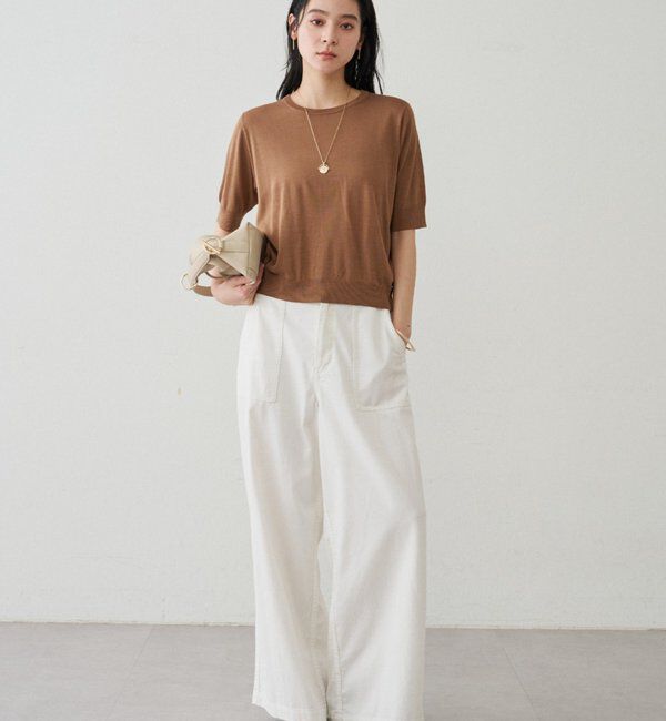  「シルク半袖ニット」|ニット・セーター|