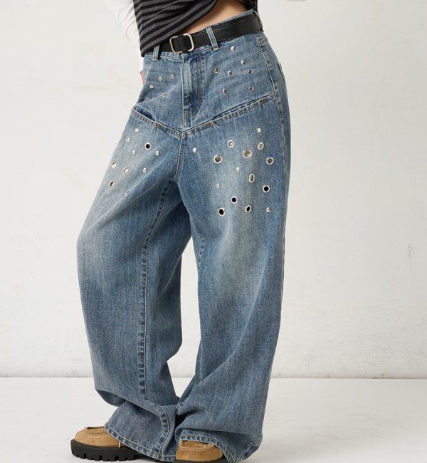  「アイレットスラポケブラストデニム」|デニム|サックスブルー