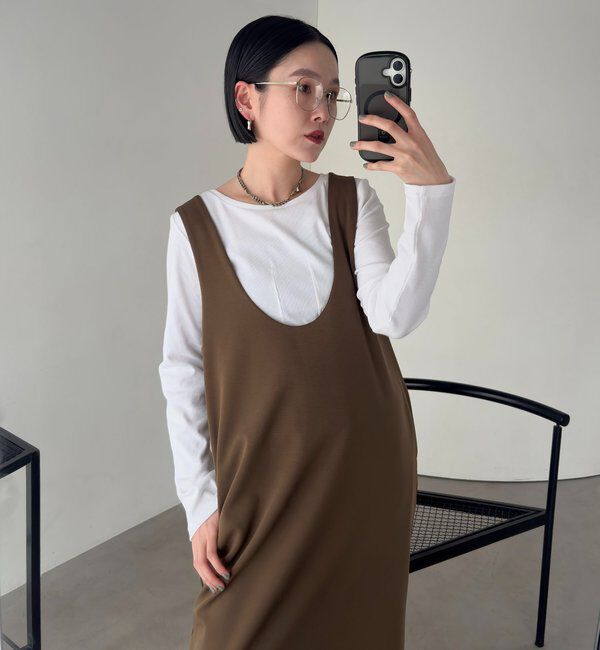  「【tani企画】UネックIラインワンピース」|ワンピース|