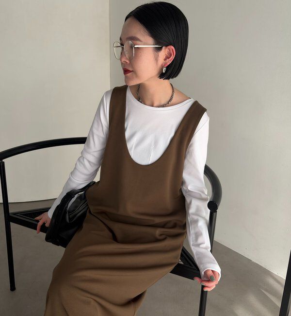  「【tani企画】UネックIラインワンピース」|ワンピース|