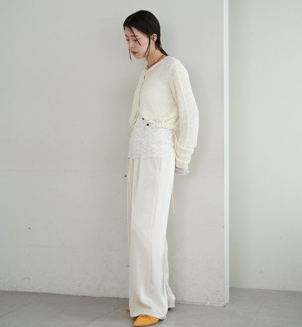  「バックデザインペーパーメッシュカーディガン」|カーディガン|