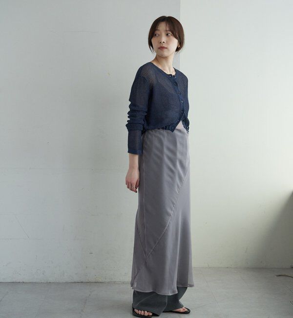  「バックデザインペーパーメッシュカーディガン」|カーディガン|