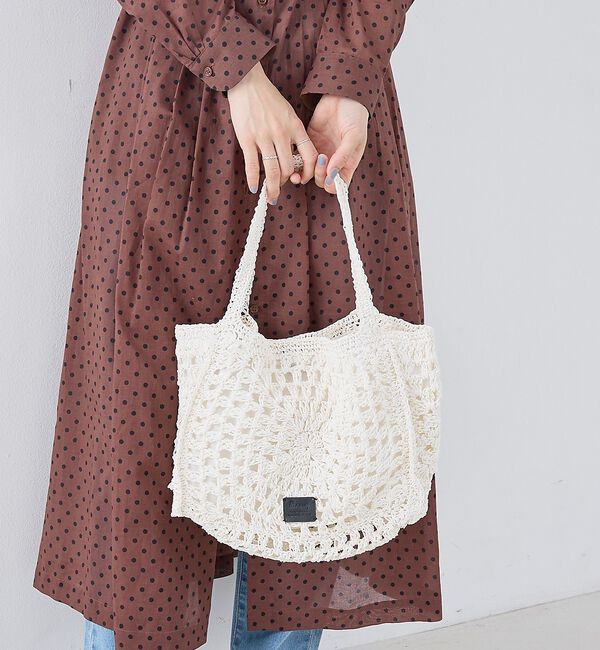 collex「【Swaraj /スワラージ】手編みペーパーラフィアトートバッグ【予約】」|かごバッグ|ホワイト