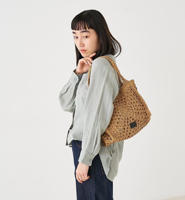 collex「【Swaraj /スワラージ】手編みペーパーラフィアトートバッグ【予約】」|かごバッグ|