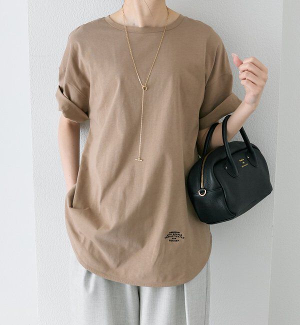  「【汗ジミ防止加工】ワンポイントロゴ刺繍Tシャツ」|プルオーバー|