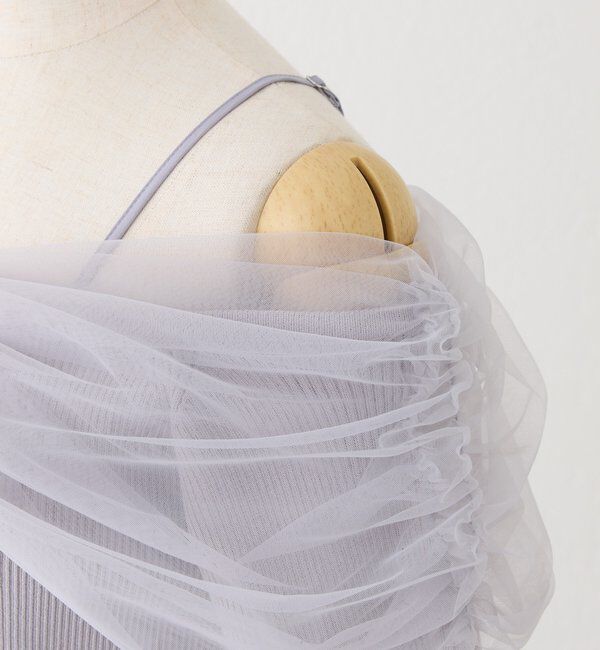  「リボンチュールオフショルニット」|カーディガン|