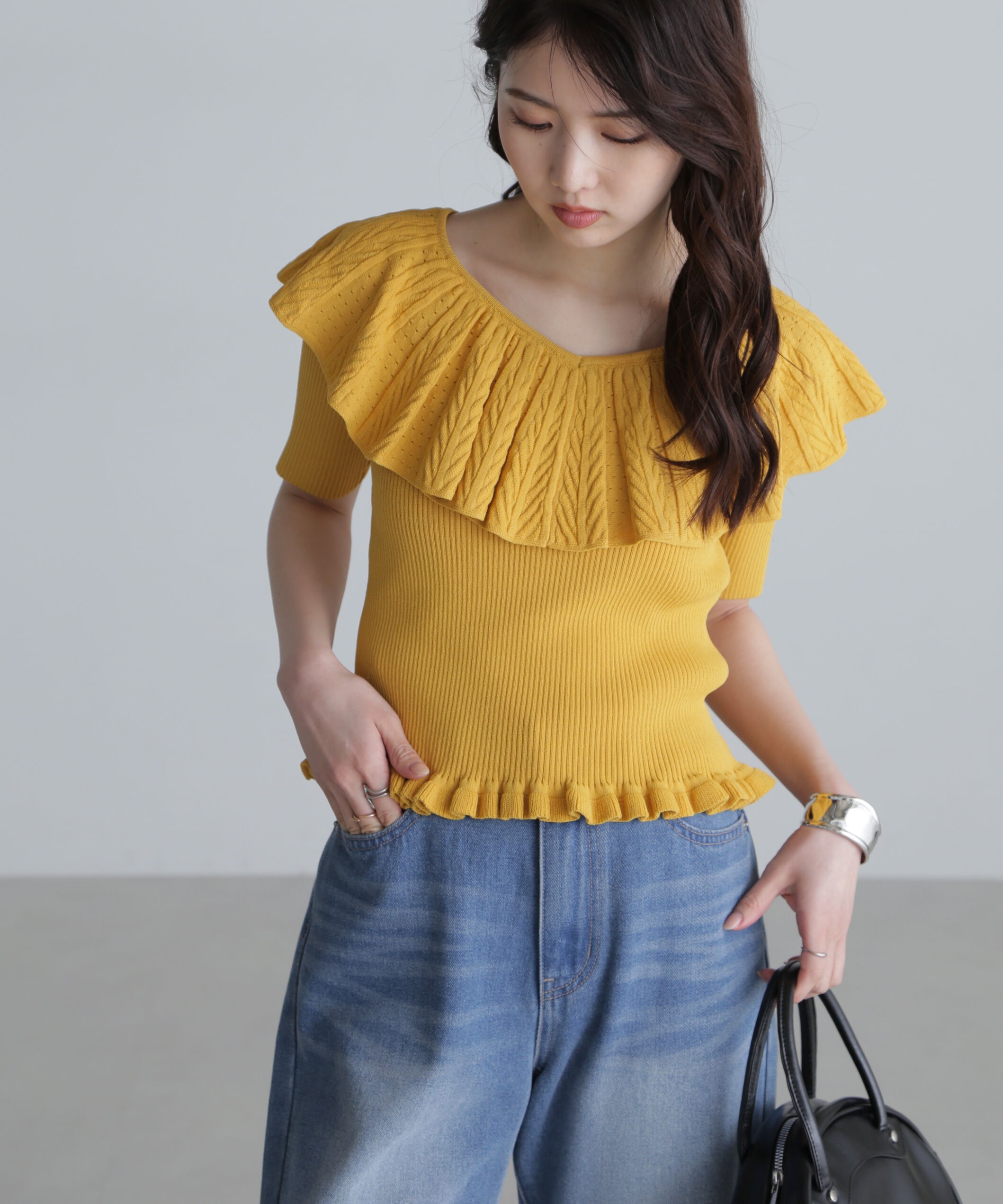  「ラッフル襟ニット」|ニット・セーター|