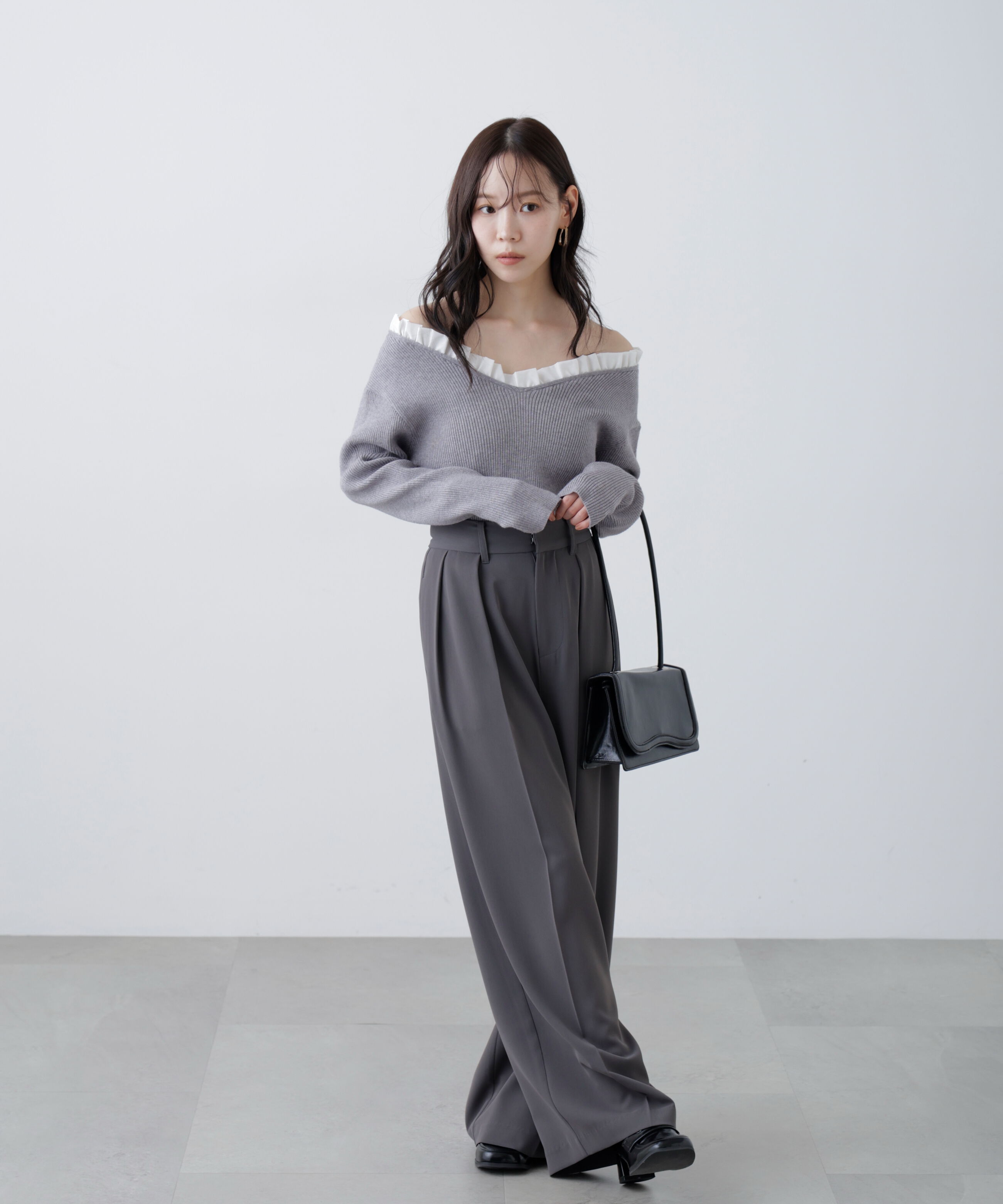  「フリルドッキングＶネックニット〈MFM〉」|ニット・セーター|