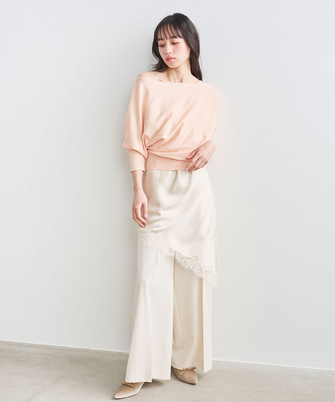 COCO DEAL「リネンライクバックフラップワイドパンツ」|スラックス|