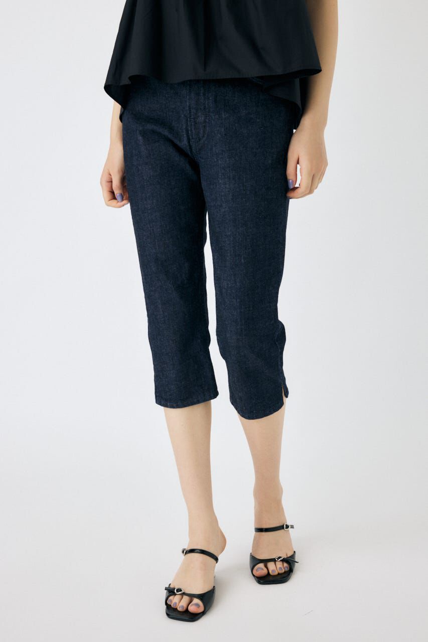 MOUSSY「HEM SLIT カプリ」|デニム|