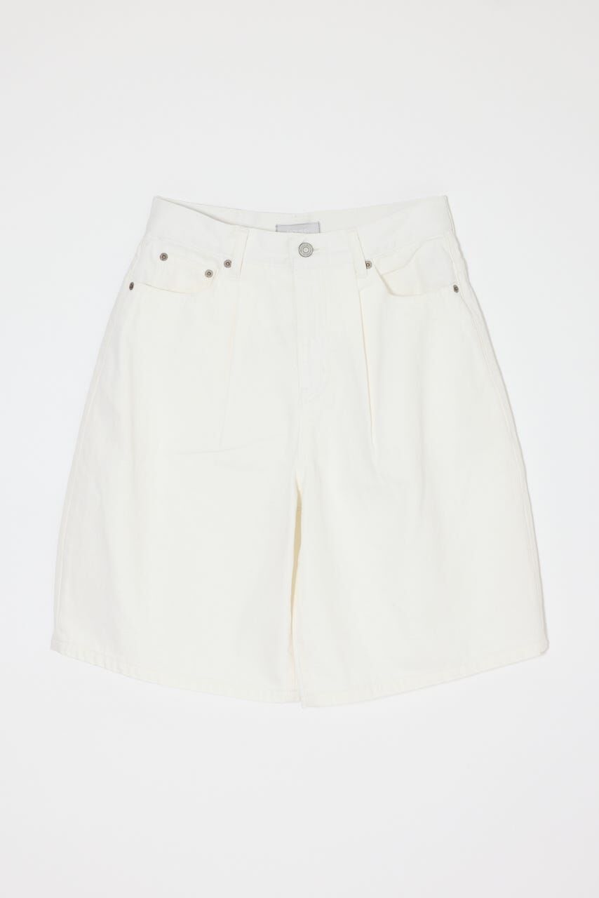 MOUSSY「TUCKED COCOON BERMUDA ショーツ」|デニム|