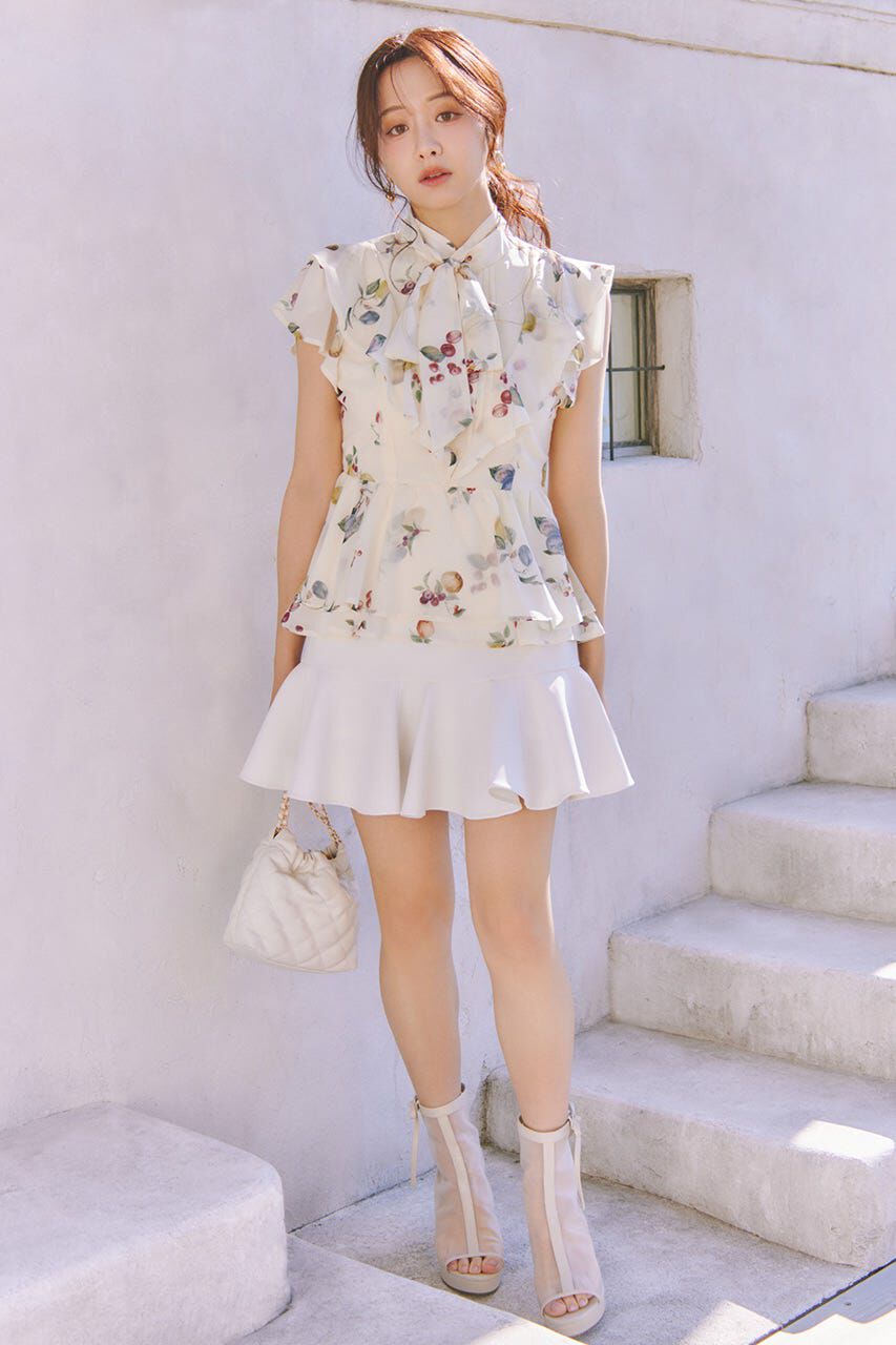 rienda「サーキュラーフレアジャストウエストスカート」|スカート|WHT