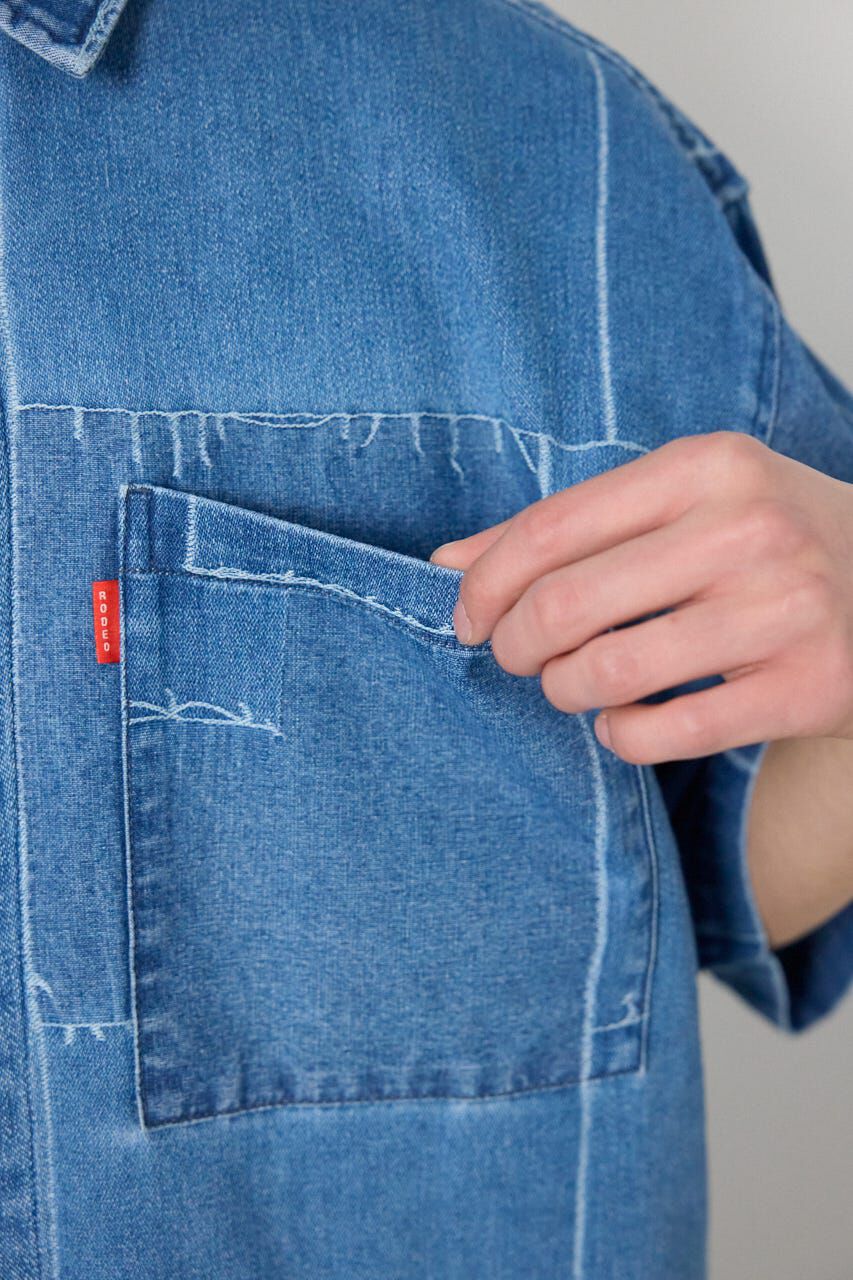 RODEO CROWNS「パッチパターンデニムシャツ」|シャツ・ブラウス|