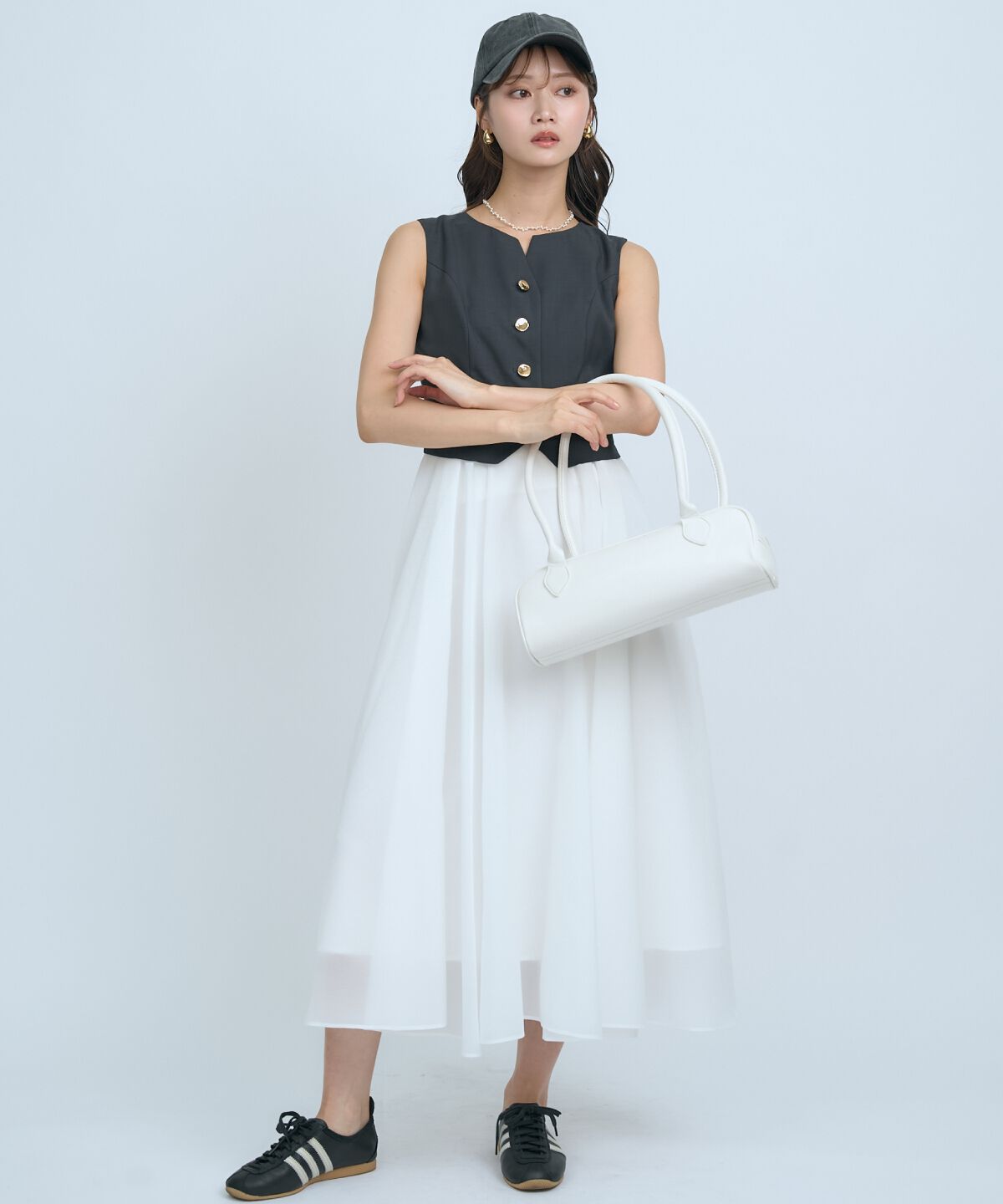 アンドクチュール「ショートジレレイヤードワンピース」|ワンピース|