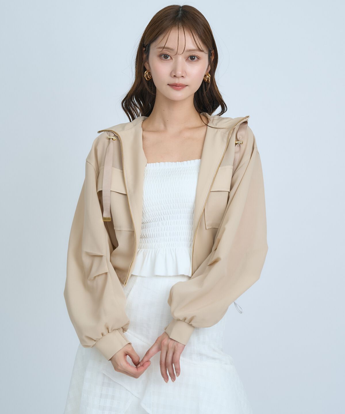 アンドクチュール「シアーフーディーブルゾン」|ブルゾン・スタジャン|