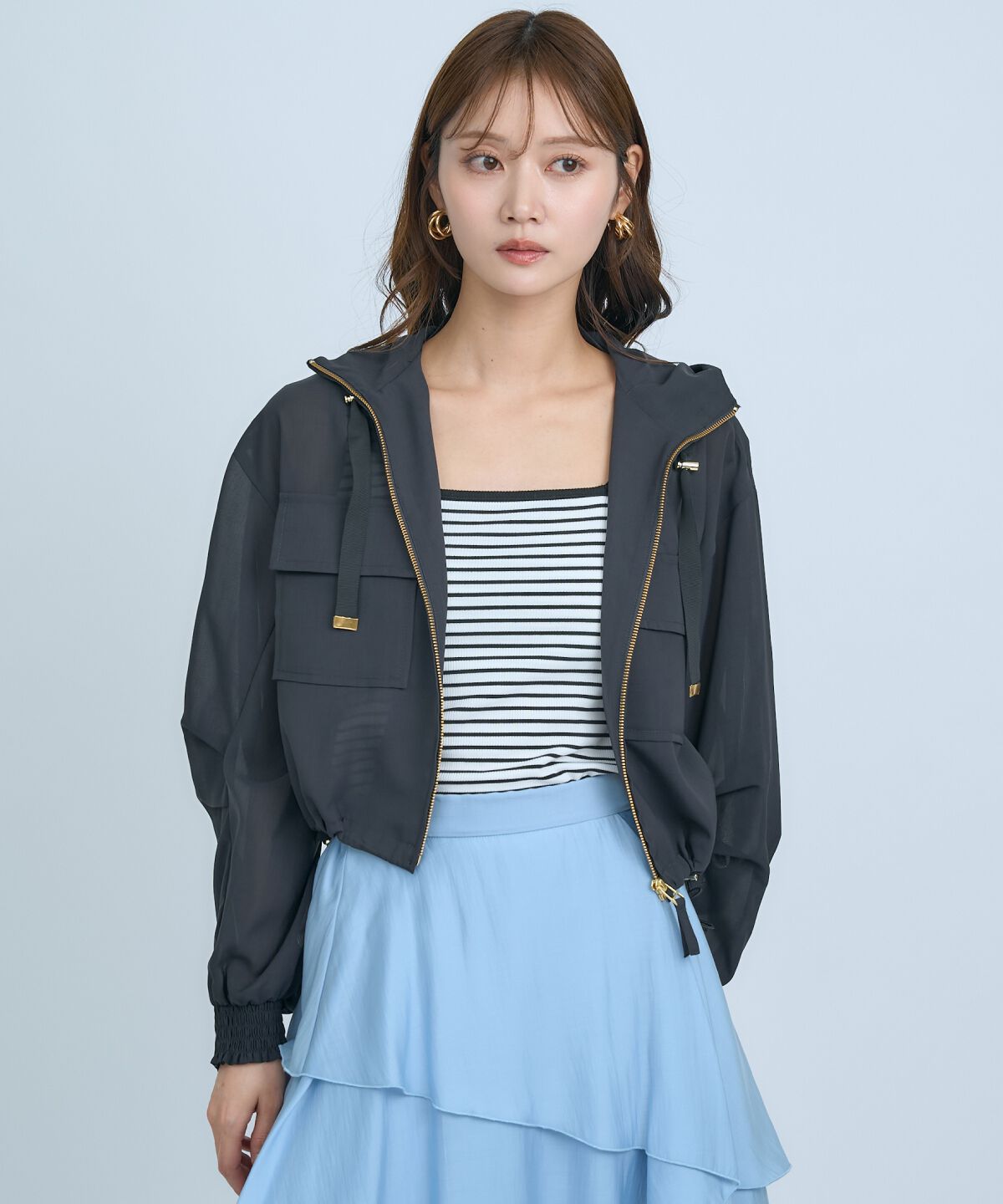 アンドクチュール「シアーフーディーブルゾン」|ブルゾン・スタジャン|