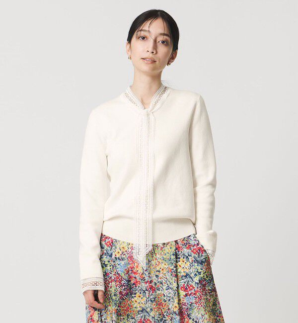 UNITED ARROWS「4WAY ボウタイレース ニット」|ニット・セーター|OFF WHITE
