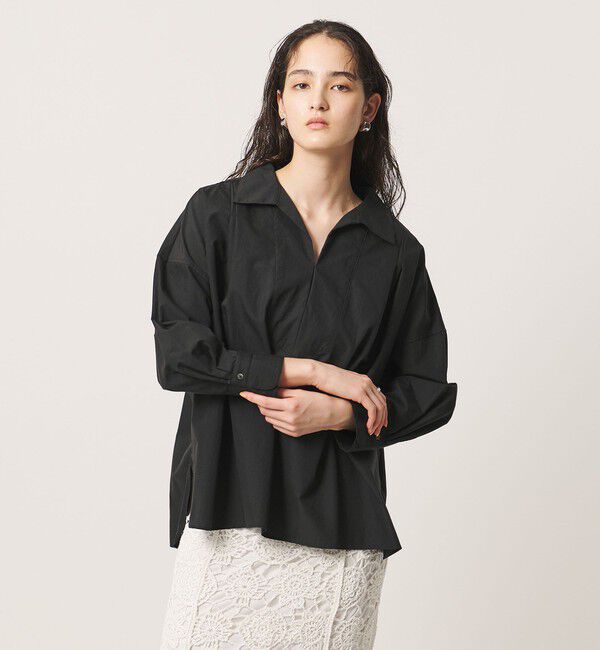 UNITED ARROWS「スキッパー プルオーバー 8分袖 シャツ」|シャツ・ブラウス|