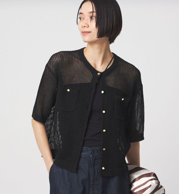 UNITED ARROWS green label relaxing「【結論シリーズ】デイリーメッシュカーデ ウォッシャブル」|カーディガン|