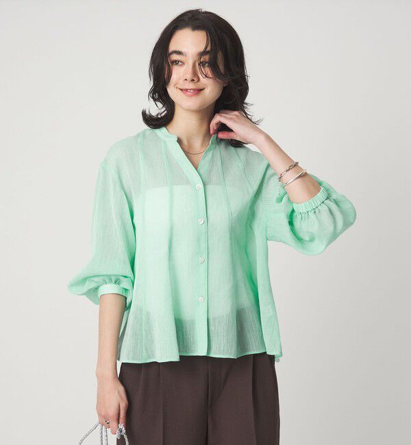 UNITED ARROWS green label relaxing「ラミーライク マチ フレア ブラウス」|シャツ・ブラウス|