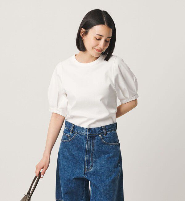 BEAUTY&YOUTH UNITED ARROWS「コットンスムース タック ショートスリーブ プルオーバー」|Tシャツ・カットソー|WHITE