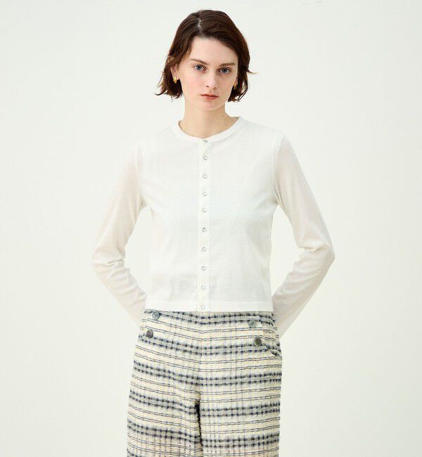 MACPHEE「【WEB先行予約】ハイゲージジャージー クルーネックカーディガン」|カーディガン|