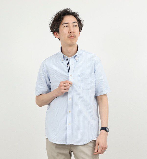 NOLLEY'S goodman「《ビジカジ対応》トリコットサッカーテープBD SS 半袖ボタンダウンシャツ 26SS」|シャツ・ブラウス|