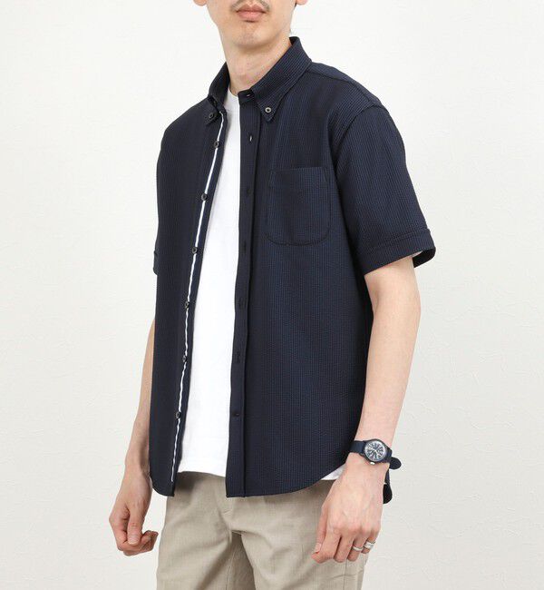 NOLLEY'S goodman「《ビジカジ対応》トリコットサッカーテープBD SS 半袖ボタンダウンシャツ 26SS」|シャツ・ブラウス|