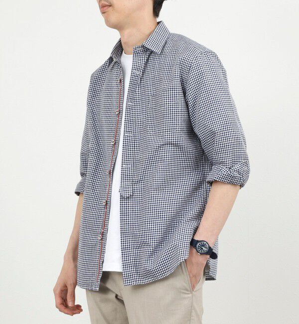 NOLLEY'S goodman「綿麻パラシュートボタン7分袖シャツ 26SS」|シャツ・ブラウス|