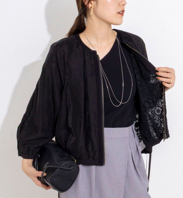 NOLLEY'S「【MARILYN MOON/マリリーンムーン】reversible sheer lace blouson」|ブルゾン・スタジャン|