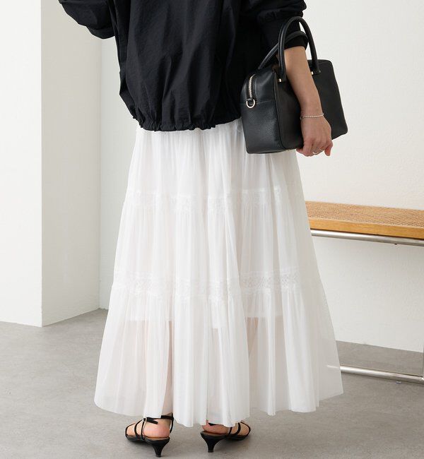  「予約【着映え】チュールティアードスカート」|スカート|