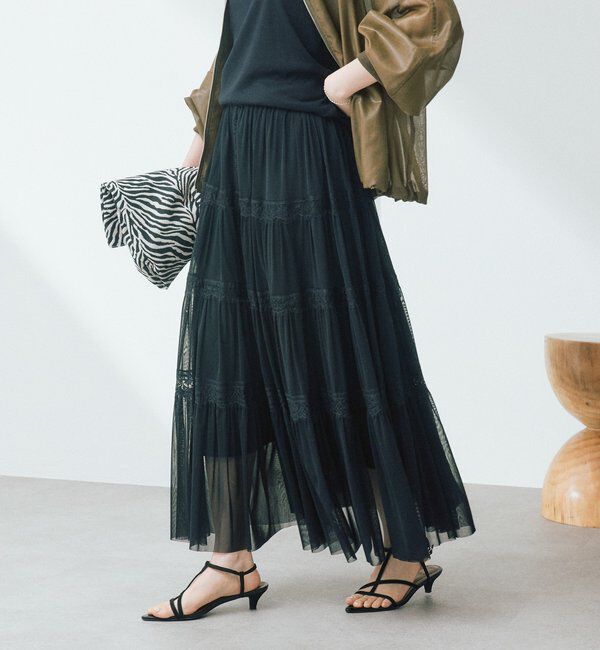  「予約【着映え】チュールティアードスカート」|スカート|
