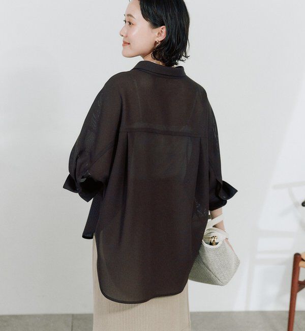  「予約【上品な透け感】メッシュドルマンシャツ」|シャツ・ブラウス|