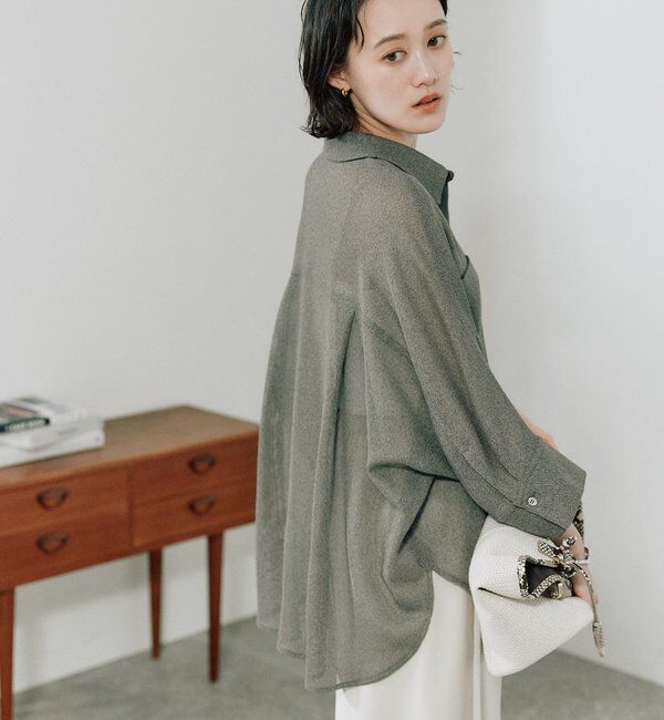  「予約【上品な透け感】メッシュドルマンシャツ」|シャツ・ブラウス|