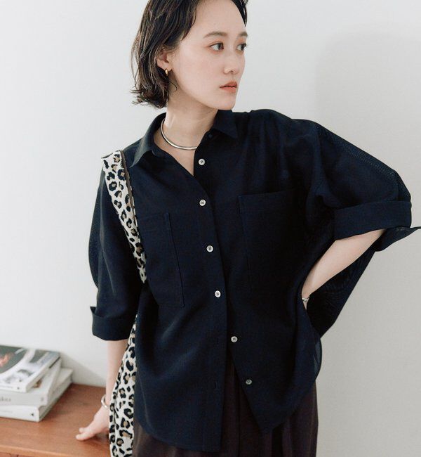  「予約【上品な透け感】メッシュドルマンシャツ」|シャツ・ブラウス|