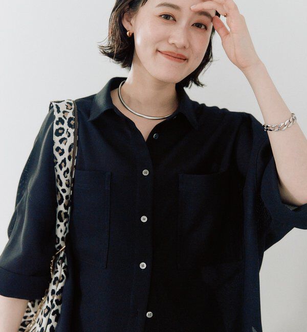  「予約【上品な透け感】メッシュドルマンシャツ」|シャツ・ブラウス|