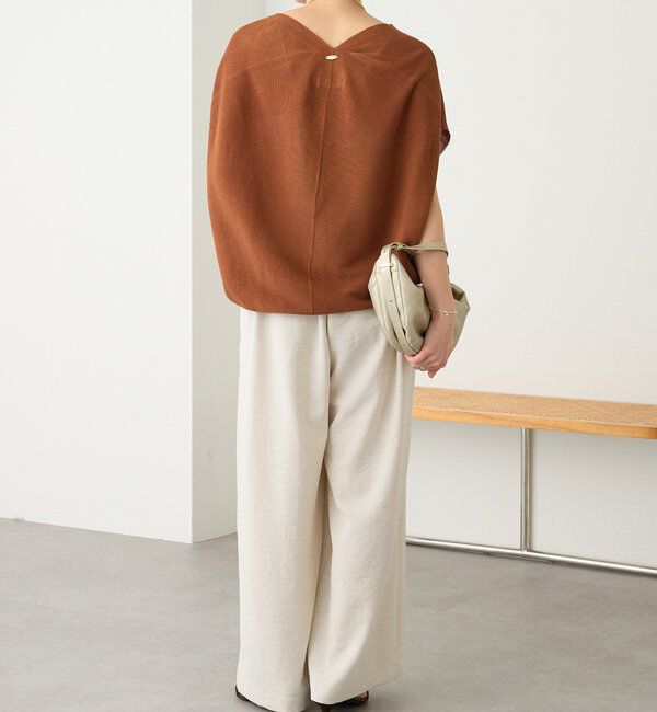 「予約【防シワ性/紫外線防止】リネンライクタックワイドスラックス」|チノ|