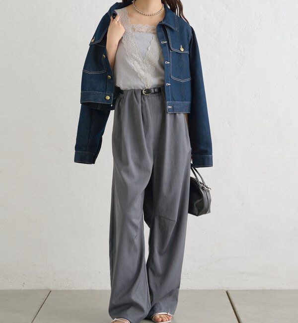  「パット付きVレースタンクトップ」|キャミソール|