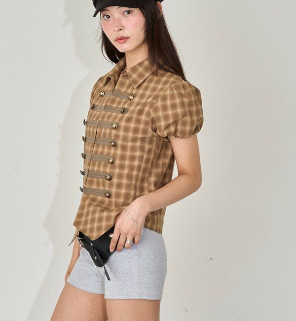  「ナポレオンパフスリブラウス」|シャツ・ブラウス|