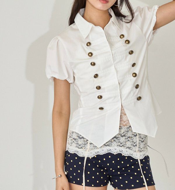  「ナポレオンパフスリブラウス」|シャツ・ブラウス|