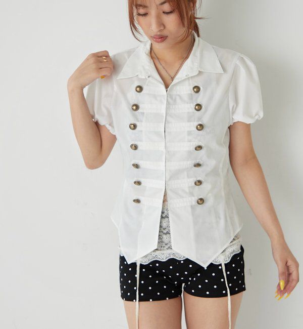  「ナポレオンパフスリブラウス」|シャツ・ブラウス|